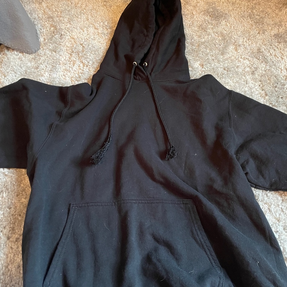 Mens Black Hoodie with Front Pocket